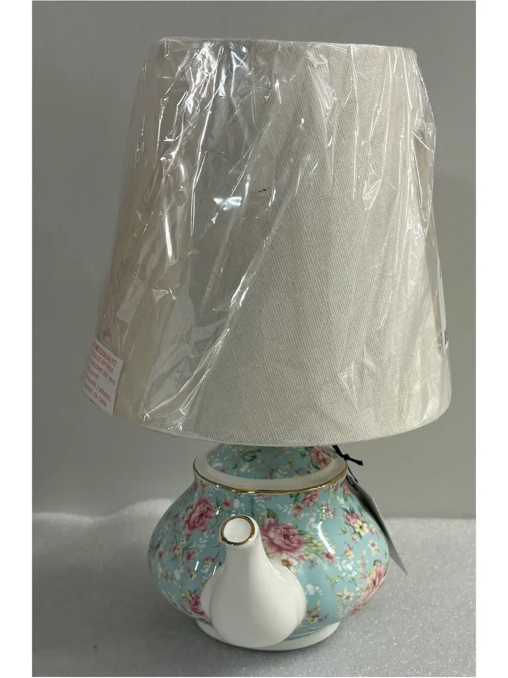 Karma Home Rechargeable Teapot Lamp in French Country Floral ~ NWT